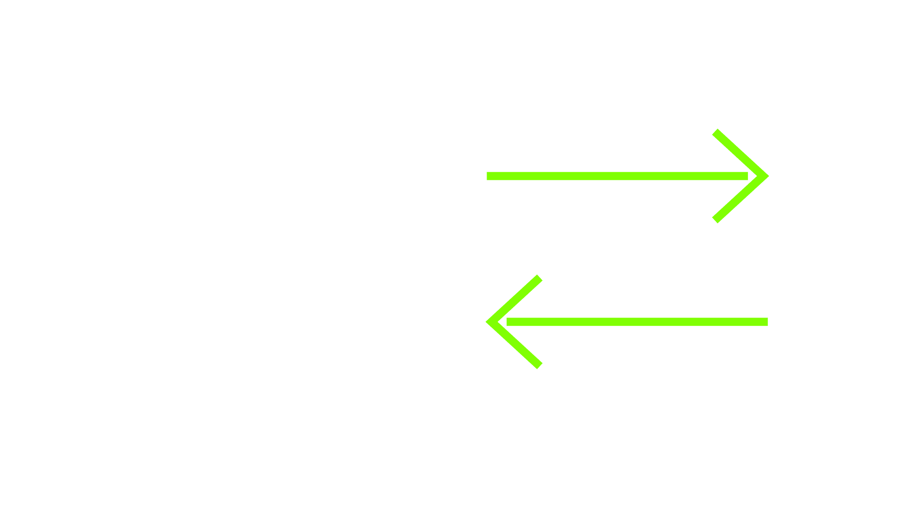 Grüne Pfeile, einer zeigt nach links, der andere nach rechts.